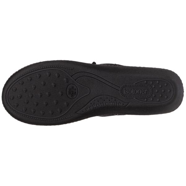 Isotoner - Chaussons mules talon Femme Noir Pois – Image 3