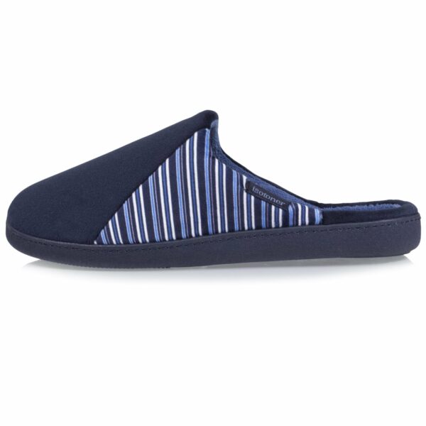 Isotoner - Chaussons mules Homme Marine rayures – Image 3