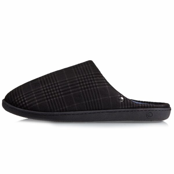 Isotoner - Chaussons mules Homme Noir tartan – Image 2