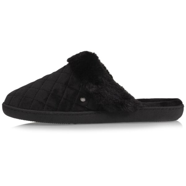 Isotoner - Chaussons mules Femme matelassé Noir – Image 2