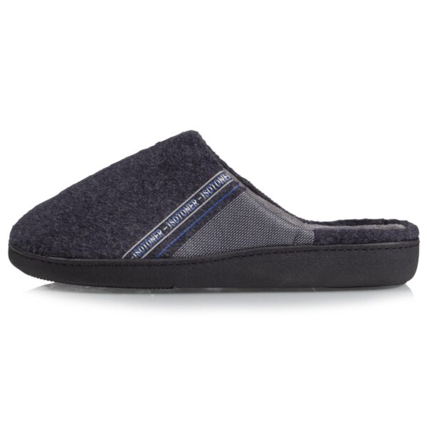 Isotoner - Chaussons mules recyclées Homme Gris Chiné – Image 3