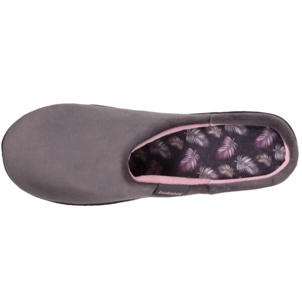 Isotoner - Chaussons mules talon Femme Gris foncé rose