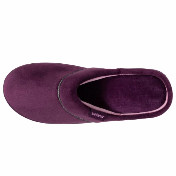 Isotoner - Chaussons mules talon Femme Aubergine