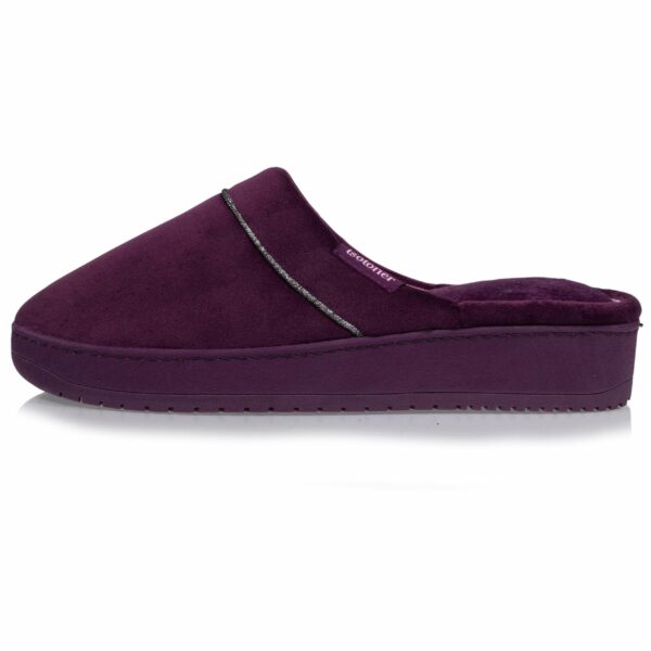 Isotoner - Chaussons mules talon Femme Aubergine – Image 2