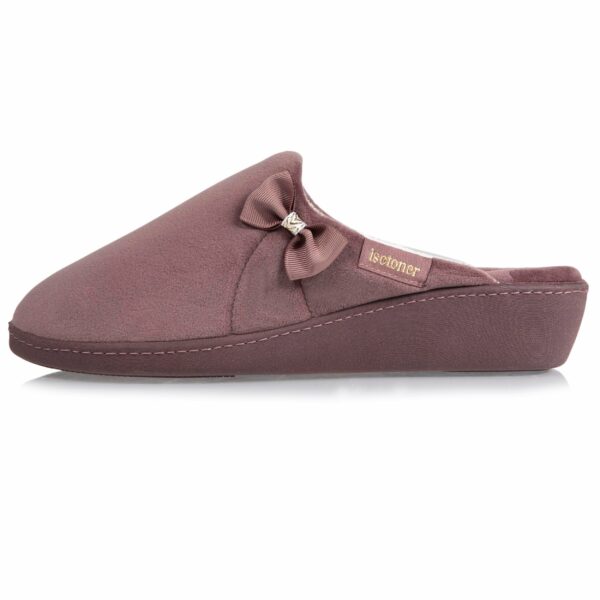 Isotoner - Chaussons mules talon Femme Taupe – Image 2