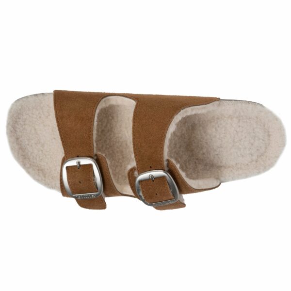 Isotoner - Chaussons sandales Femme Sherpa Camel – Image 2