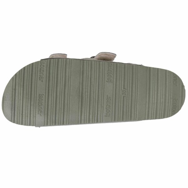 Isotoner - Chaussons sandales Femme Sherpa Vert d'eau – Image 3