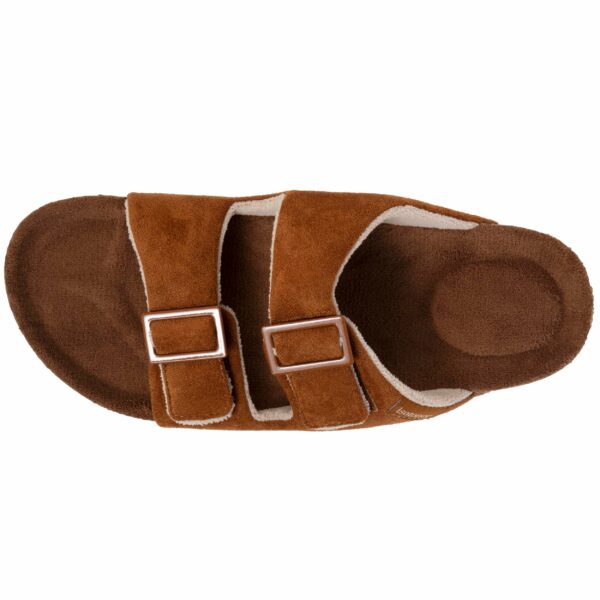 Isotoner - Chaussons sandales Homme brides Camel – Image 2