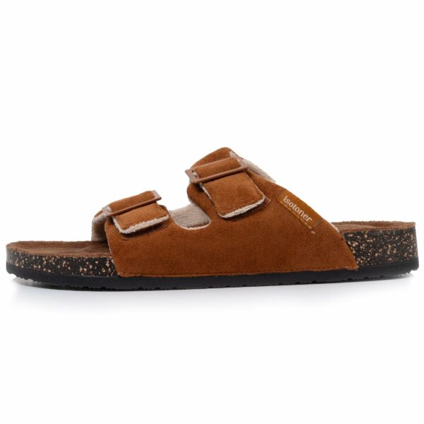 Isotoner - Chaussons sandales Homme brides Camel – Image 3