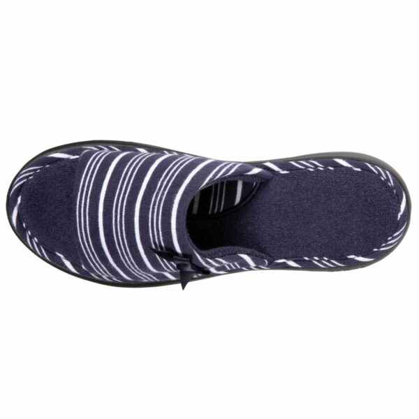 Isotoner - Chaussons sandales Femme rayées blanc et bleu marine – Image 2