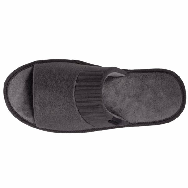 Isotoner - Chaussons mules ouvertes Homme Gris