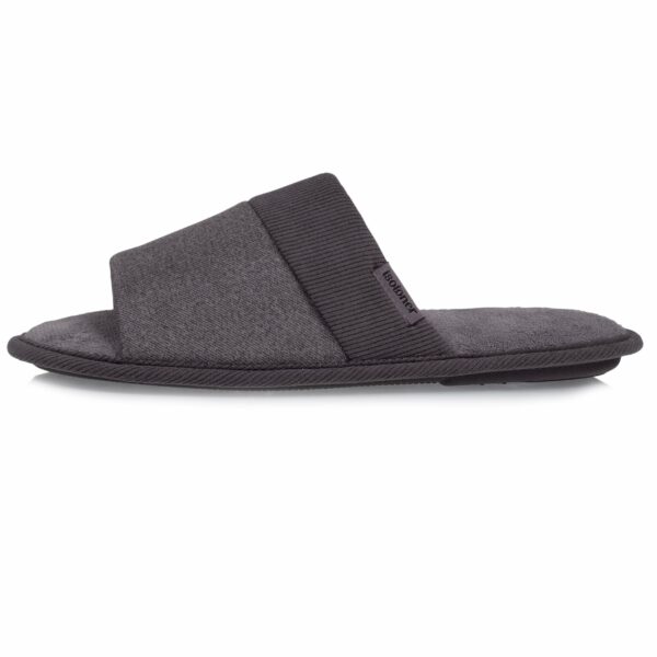 Isotoner - Chaussons mules ouvertes Homme Gris – Image 2