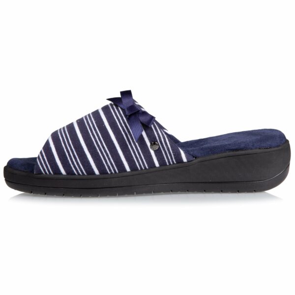 Isotoner - Chaussons sandales talon Femme Rayures Marine – Image 2
