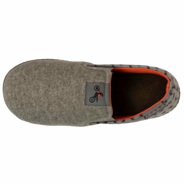 Isotoner - Chaussons sans-gênes Junior motos Kaki chiné