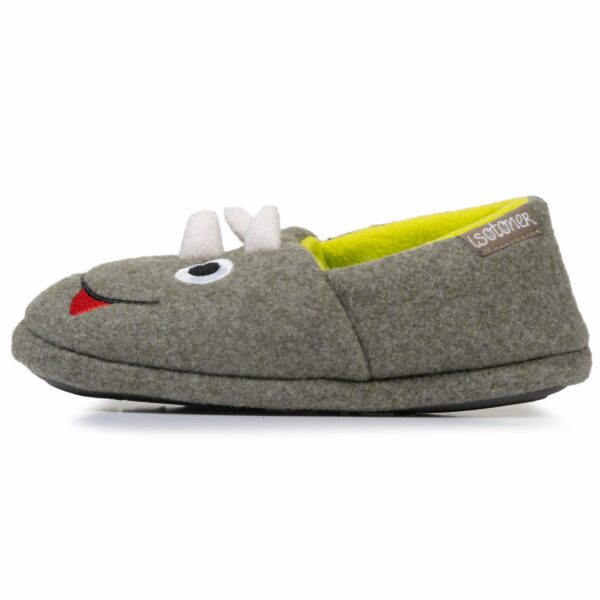 Isotoner - Chaussons slippers Garçon Dinosaure Kaki chiné – Image 2