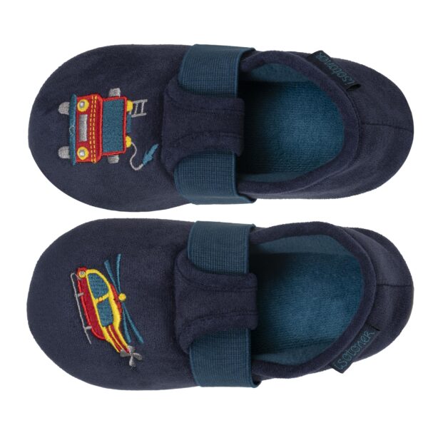 Isotoner - Chaussons slippers Garçon Pompier Marine