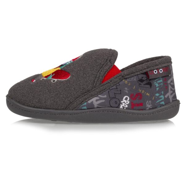 Isotoner - Chaussons mocassins Enfant Monstre Gris – Image 2