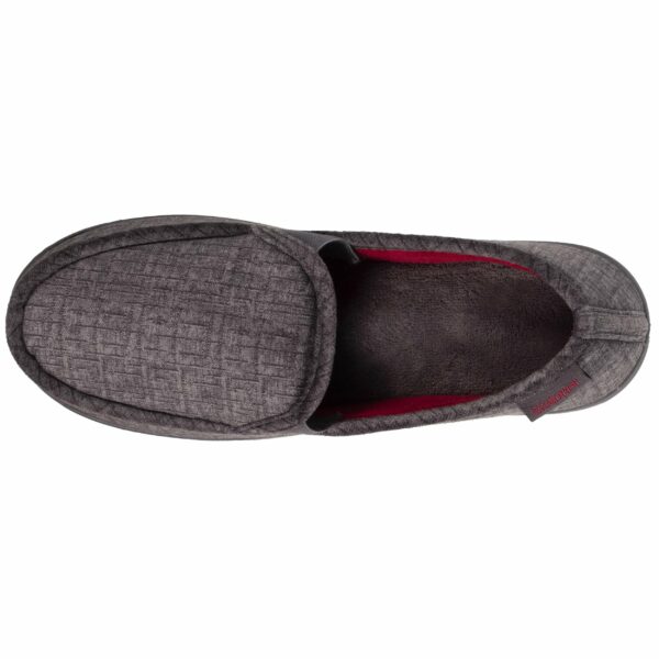 Isotoner - Chaussons mocassins Homme Gris intérieur rouge