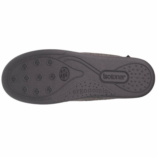 Isotoner - Chaussons mocassins Homme Gris intérieur rouge – Image 3