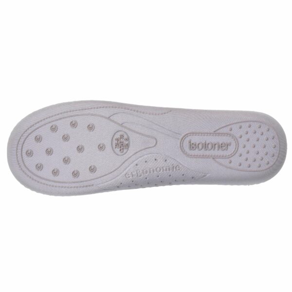 Isotoner - Chaussons mules Femme Fleurs Gris clair – Image 3