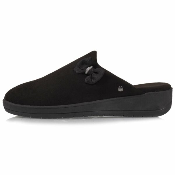 Isotoner - Chaussons mules Femme Talon Nœud Noir – Image 2