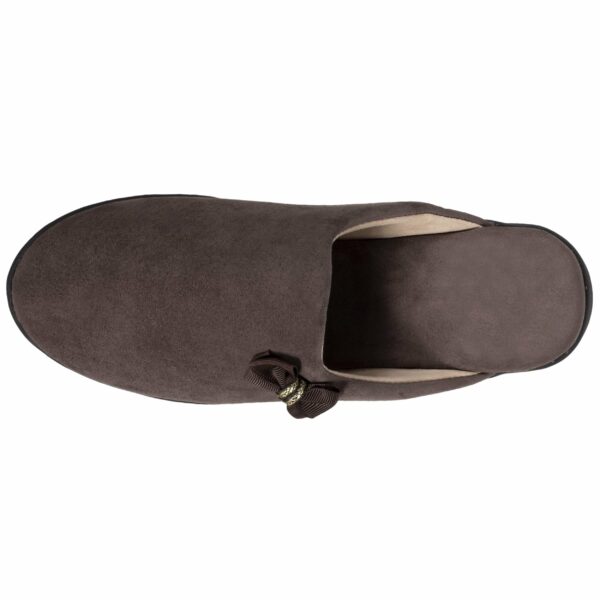 Isotoner - Chaussons mules Femme Talon Nœud Taupe