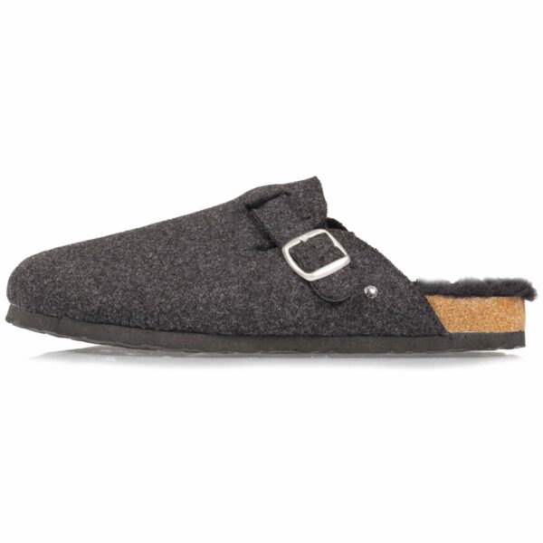 Isotoner - Chaussons sabots Homme Gris Chiné Liège – Image 3