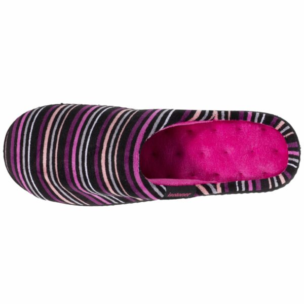 Isotoner - Chaussons mules Femme Rayures Fuschia