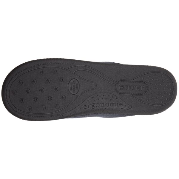 Isotoner - Chaussons mules Homme Rayures Gris – Image 3