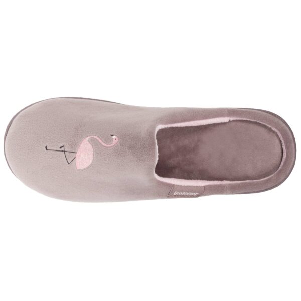 Isotoner - Chaussons Mules Femme Taupe Flamand rose