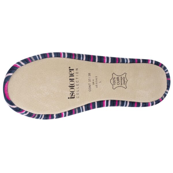 Isotoner - Chaussons ballerines Femme Rayures Bleues – Image 3