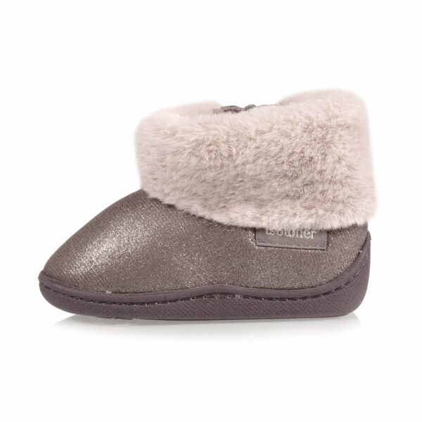 Isotoner - Chaussons bottillons zip Bébé Gris irisé – Image 2