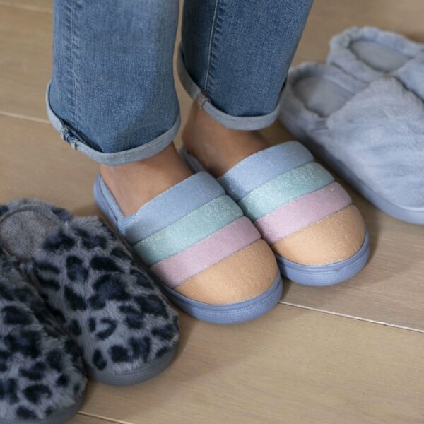 Isotoner - Chaussons mules Femme BLOUP Arc-en-ciel