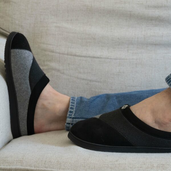 Isotoner - Chaussons mules Homme Dégradé gris