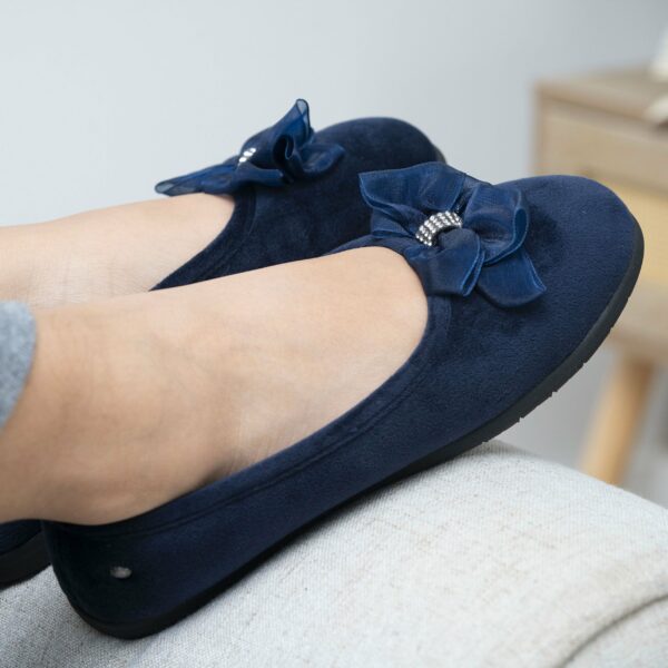 Isotoner - Chaussons ballerines Femme Bleu marine